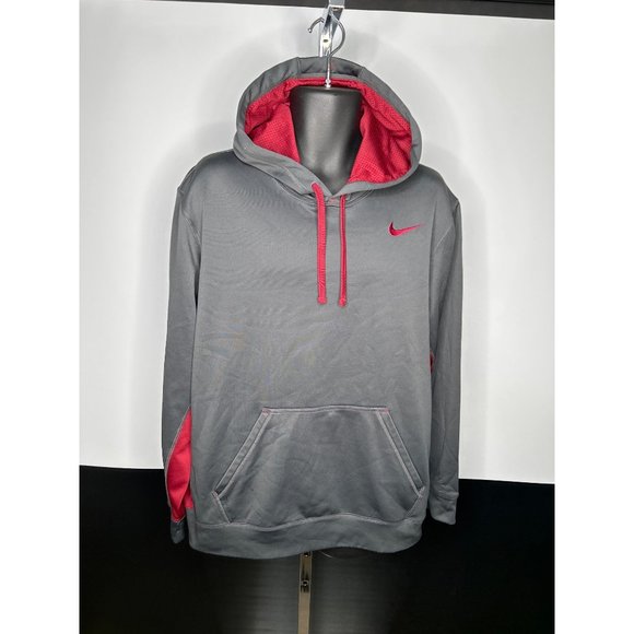 Nike Other - Large Nike Therma Fit Gray Maroon Red Sweatshirt Hoodie Top